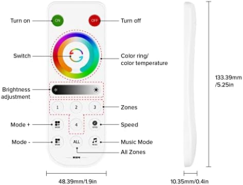 BTF-LIGHTING RB4 2.4G Wireless Touch RF Remote for PWM or SPI RGBCCT LED - Image 2