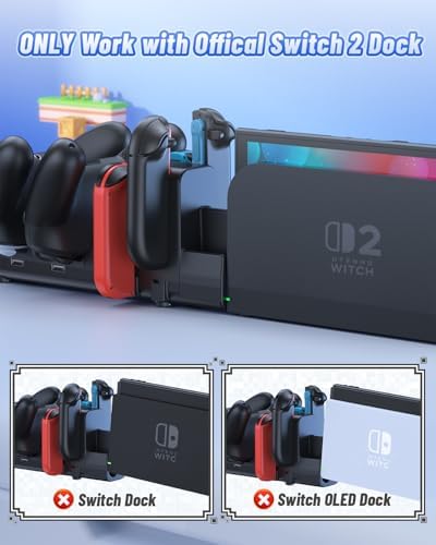FASTSNAIL Switch Controller Charger for Nintendo Switch 2/1/OLED for JoyCon - Image 2