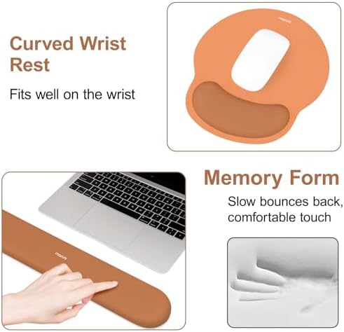 MOSISO Wrist Rest Support for Mouse Pad&Keyboard Set, Cosmic Orange - Image 5