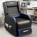 BOSSIN 400lbs Big and Tall Gaming Recliner Chair, PU Leather Seating, Blue by BOSSIN