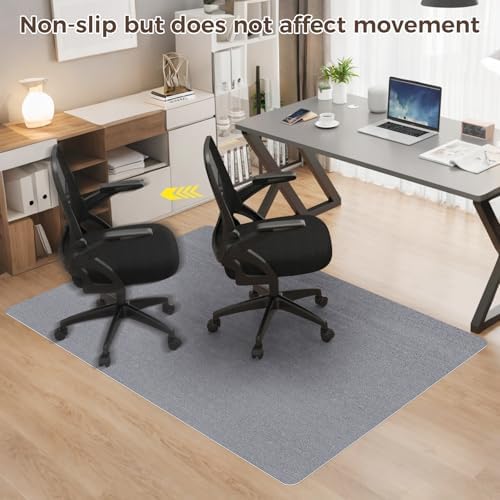 Office Chair Mat for Hardwood Floor 40x55 Inch, Non-Slip Rolling Chair Mat, Flat Lay Floor Protector for Wood Tile Laminate(Grey) - Image 3