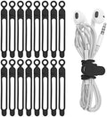 Silicone Cable Ties, Cord Organizer Cable Management(16Pcs-Black) by ELECTRONICSORGANIZATION