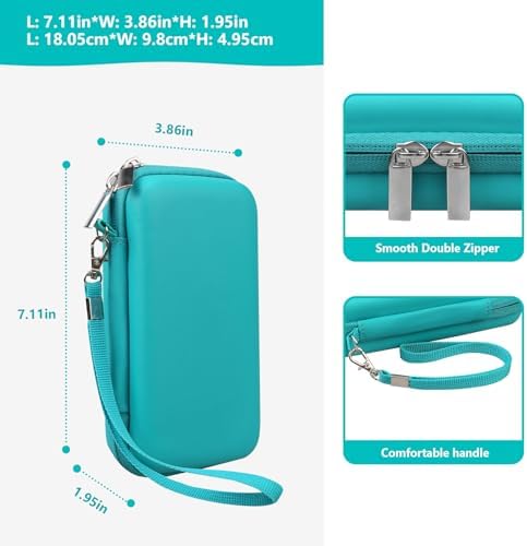 Supmay Carrying Case Compatible with WELLST·G/ for GuaiyeyeAP Handheld Game for Kids -Preloaded 220 Retro Video Games, Portable Gaming Player Storage Holder Travel Bag with Mesh Pocket, Green - Image 3