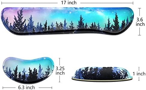 Dapesuom Enlarge Keyboard Wrist Rest, Memory Foam Wrist Cushion for Desk Mats Support, Cute Typing Pain Relief Keyboard Mouse Pad Rests Set with Non-Slip Base for Gaming Laptop Office Computer, Forest - Image 6