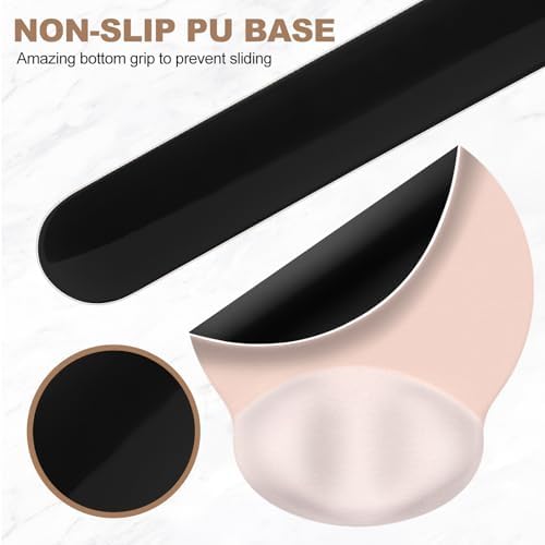 AIMSA Mouse Pad with Wrist Rest Support, Keyboard Wrist Rest Set, Ergonomic Memory Foam Mousepad for Computer Keyboard, Easy Typing and Pain Relief, Apricot - Image 6