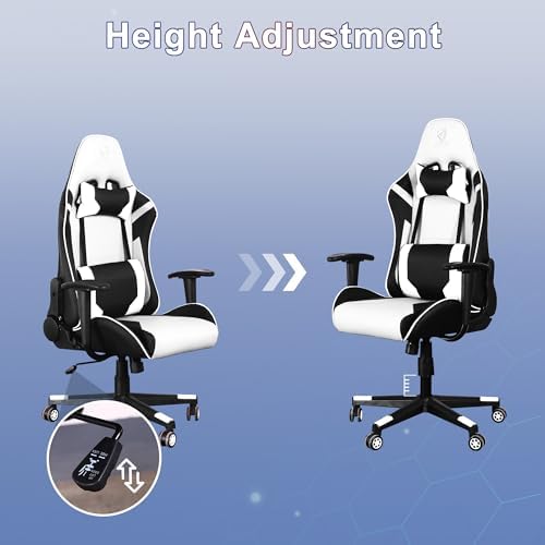 Gaming Chair,Video Game Chair with Massage Lumbar Support | Ergonomic Computer Chair Height Adjustable with Swivel Seat and Headrest - Image 4