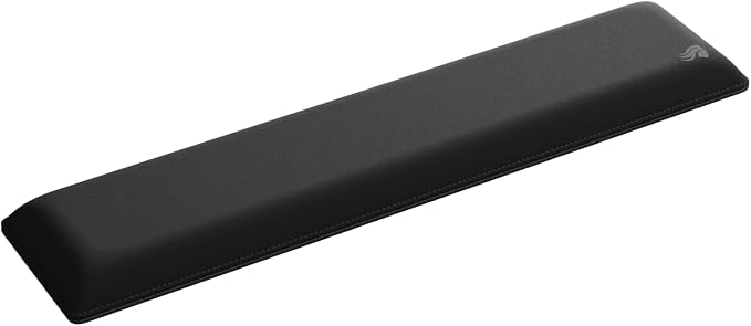 Glorious Gaming Padded Keyboard Wrist Rest (Full Size, 1" Thick) - Anti-Fray Stitched Edges, Smooth Cloth Surface, Anti-Slip Rubber Base, Medium Firmness, 18" x 4" x 1" - Black by Glorious