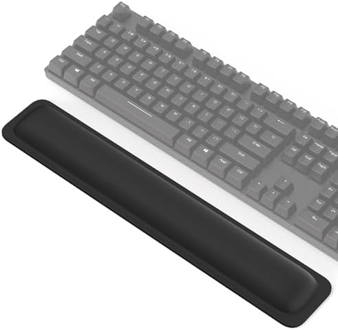 TECKNET Wrist Rest for Computer Keyboard, Thicken Memory Foam Wrist Support Pad for Keyboard, Ergonomic Palm Rest for Pain Relief, Anti-Slip Rubber Base, 17x3.3 in, 1 inch (25mm), Black by Tecknet