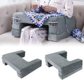 HOMBYS Adjustable Foam Crochet Pillow for Lap Support, Soft Velvet Reading & Gaming Pillow with Side Pocket and Elastic Band, Desk Pillow for Sofa, Bed & Floor, 2 Heights for Adjusting, (Grey) by HOMBYS