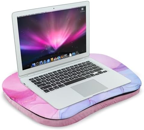 Lap Laptop Desk - Portable Lap Desk with Pillow Cushion, Fits up to 15.6 inch Laptop for Home Office Students Use as Computer Laptop Stand, Book Tablet((1-Purple Blue Splash Ink) - Image 2