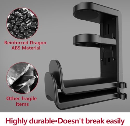 360° Rotating Desk Headphone Hook with Dual Hangers, Clamp-On Under Desk Organizer Holder for Headphones, Bags, Cables – Durable ABS, Fits 0-1.18" Thick Desks, Max Load 44LBS/2Kg,Multi Colored - Image 7