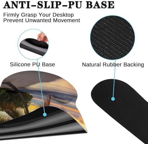 Arttown Keyboard Mouse Pad Set, 4 in 1 Desk Mat Set Beach Ocean - Image 5