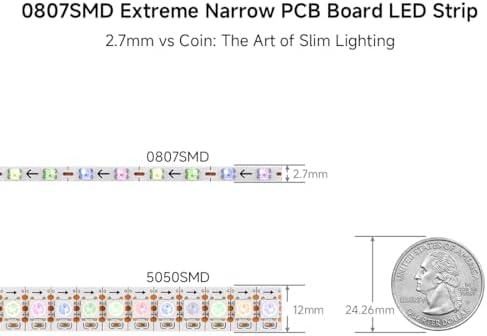BTF-LIGHTING WS2812B LED Strip IC RGB 2.7mm 0807SMD DC5V 9.8FT 160LED/m - Image 2