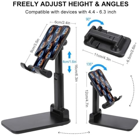 Compact Cool Fire Flame Wolf Art Phone Holder with Angle Height Adjustment - Image 2