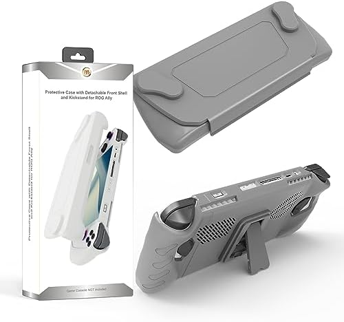 Full Protective Case with Stand Base for ROG Ally Consoles, Shockproof Gaming Protective Case Protector Cover Game Console Skin Shockproof Protector Cover Accessories (Gray) by Unknown