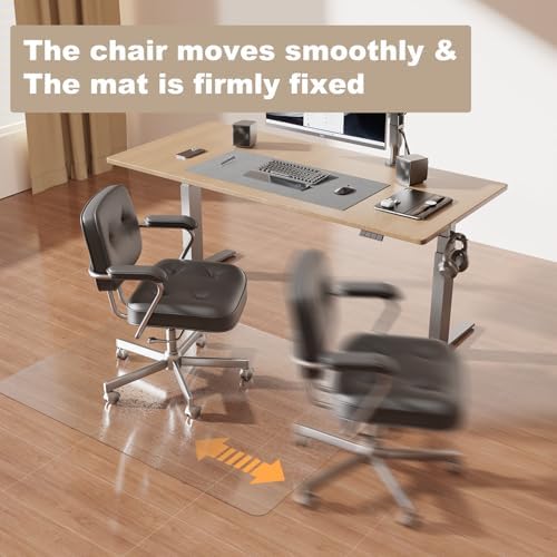 [Two-Sided Usable] 40” x 50” Hard Floor Chair Mats for Office, Clear Computer Chair Mat for Hardwood, Plastic Desk Floor Mat for Hardwood Floors, Rubber Office Chair Mat for Tile/Laminate Floor - Image 4