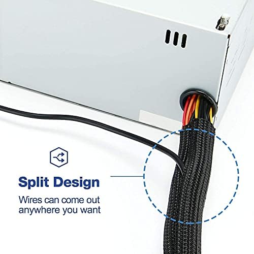 JOTO [4 Pack] 19-20 Inch Black Cable Management Sleeve Bundle with 26ft – 1/2 inch Black Cable Management Protector - Image 5
