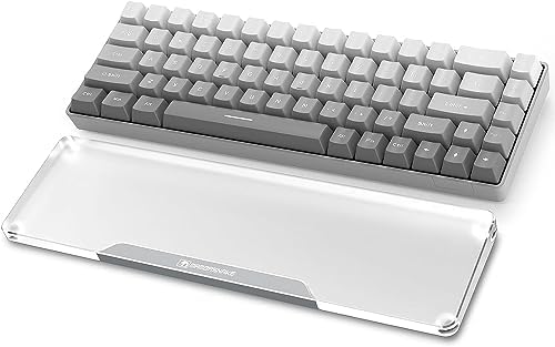 Acrylic Keyboard Wrist Rest Pro- Compact 60% Keyboard- Mechanical Keyboards Ergonomic Palm Rest for Computer Keyboard,Anti-Slip Base,Wrist Pad for Laptop,Office & Home-Easy Typing,Silver by SELORSS