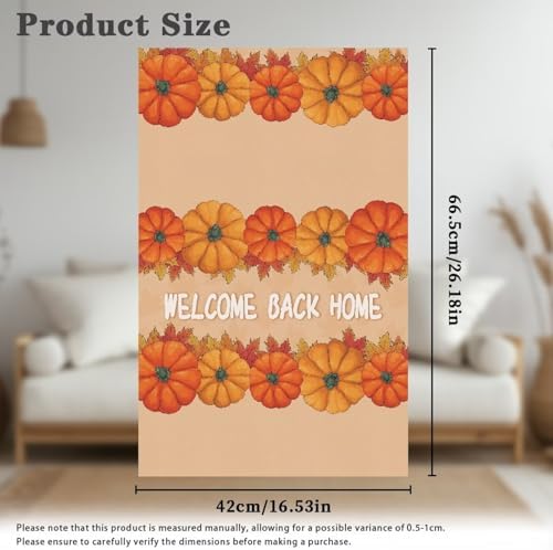 Headrest Cover for Small Recliner 26x16 Inch 2/Set - Fall Pumpkin Text Decor Print Waterproof Slipcover with Non-Slip Fixing Nails, Breathable Washable Protector for Home Office Chair - Image 6