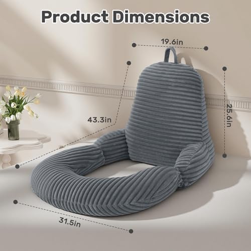 Reading Pillow for Bed, Backrest Pillow with Arms for Adult - Image 3