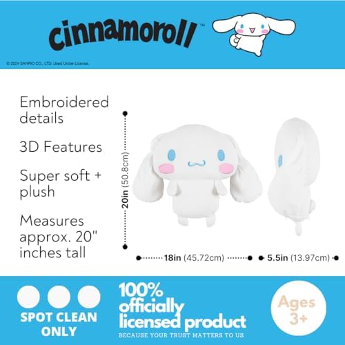 Cinnamoroll Bedding Super Soft Cozy Decorative Cuddle Pillow, (Officially Licensed Product) By Franco Collectibles - Image 2