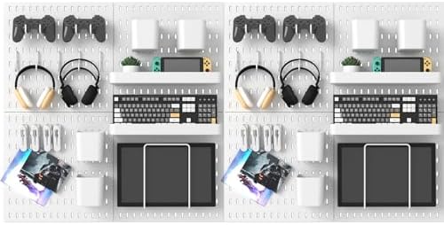 MULSAME Pegboard Combination Kit, 25.2" x 50.4" Wall Mounted Storage Set with 8 Pegboards & 40 Accessories Hanging, Peg Boards Organizer by MULSAME