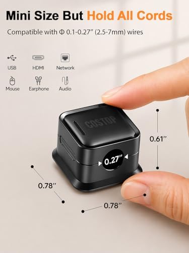 9 Pack Cord Organizer, Magnetic Cable Clips, Under Desk Management, Black - Image 6