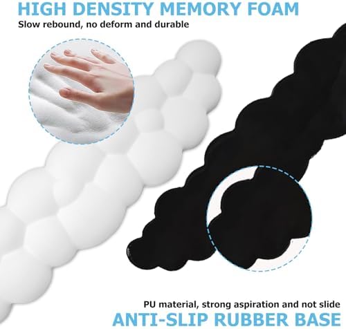 Cloud Wrist Rest Keyboard, Ergonomic Keyboard Wrist Rest Pad Set, White | PU Leather Memory Foam Wrist Rest for Computer Keyboard, Cute Mouse Wrist Rest for Gaming, Office, Home, Typing Pain Relief - Image 3