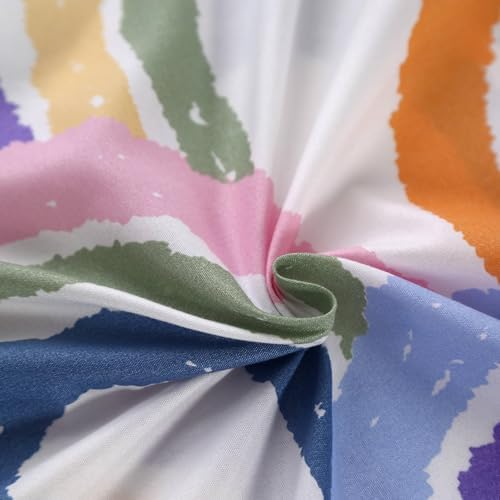 SDIII 4 Pieces Rainbow Twin Sheets Set, Soft Microfiber Rainbow Sheets Twin Size, Cute Colorful Bed Sheet Set for Girls Boys Kids and Teens All Season - Image 6