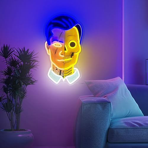 Gaming Neon Sign, Gold Skull LED Wall Decor for Gamer Room, USB Powered Dimmable Neon Light for Esports Setup, Teen Bedroom, Man Cave, Streaming Background, Birthday Gift for Boys and Gamers - Image 6
