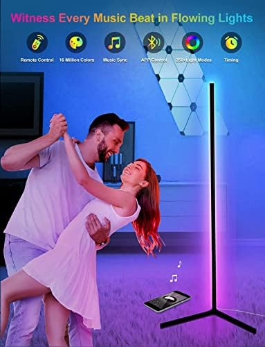 LanSuper Smart Corner Floor Lamp, 65" RGBW Color Changing LED Floor Lamp - Image 2
