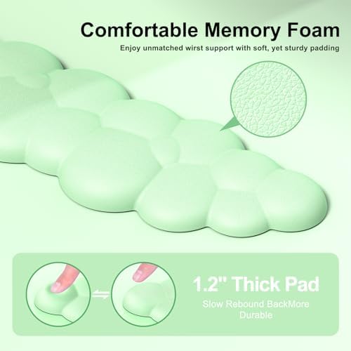 MOKURU Cloud Mouse Pad with Wrist Rest, Cloud Keyboard Wrist Rest, Mouse Pad Wrist Support, Ergonomic Keyboard Mouse Wrist Support (Green) - Image 5