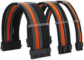 Formulamod PSU Cable Extension Kit 18AWG Sleeved, 24 Pin ATX + 8 Pin EPS + Dual 8 Pin PCI-E, Custom PC Cable Extensions with Combs for Clean Cable Management & Gaming PC Build (Black Orange Grey) by Formulamod