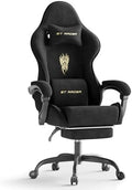 Ferghana Velvet Fabric Gaming Chair, High Back Ergonomic Gamer Chair for Adult, Comfortable Video Game Chair with Footrest and Massage Lumbar Cushion, Racing Reclining Office Computer Desk Chair Black by FerghanaGamingChair