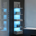 5 Tier Wall Shelf Unit, White, RGB Lack Shelf with Light by AskTag