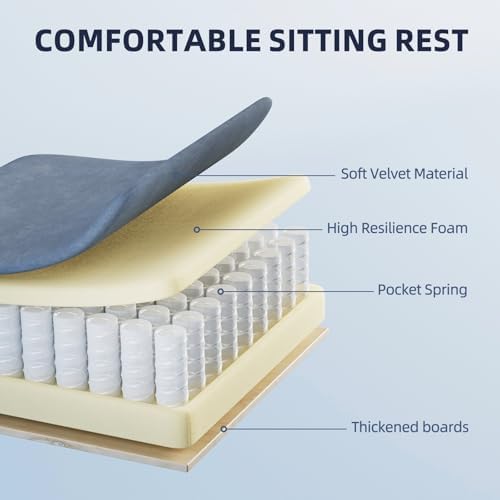 Ferghana Velvet Fabric Gaming Chair, High Back Ergonomic Gamer Chair for Adult, Comfortable Video Game Chair with Footrest and Massage Lumbar Cushion, Racing Reclining Office Computer Desk Chair Grey - Image 6