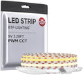 BTF-LIGHTING 5V USB COB LED Strip Lights Tunable CCT 2700K/4000K/6500K by BTF-LIGHTING