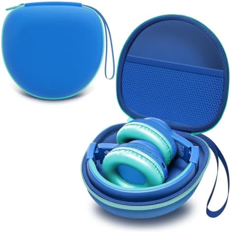 Kids Headphones Case for Folding Headphone, Blue+Green Edge (Case Only) by LTGEM