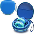 Kids Headphones Case for Folding Headphone, Blue+Green Edge (Case Only) by LTGEM