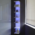 7 Tier RGB Light Wall Shelves, White by AskTag