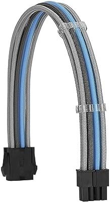 Formulamod PSU Cable Extension Kit 18AWG Sleeved, 24 Pin ATX + 8 Pin EPS + Dual 8 Pin PCI-E, Custom PC Cable Extensions with Combs for Clean Cable Management & Gaming PC Build (Silver Grey Sky Blue) - Image 4