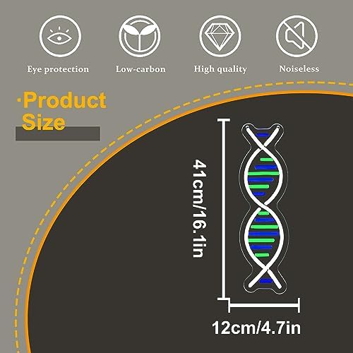 DNA Double Helix Neon Signs for Wall Decor, Dimmable LED DNA Neon Light Art Wall Sign, USB Powered for Man Cave Gaming Room Bedroom Biology Science Gift Decor for Nurse Doctor Physician(4.7 * 16.1in) - Image 5