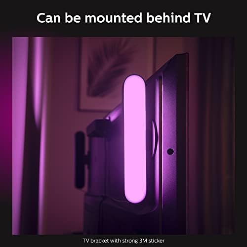 Philips Hue Smart Play Light Bar Base Kit, Black - White & Color Ambiance LED Color-Changing Light - 1 Pack - Requires Bridge - Control with App - Works with Alexa, Google Assistant and Apple HomeKit - Image 6