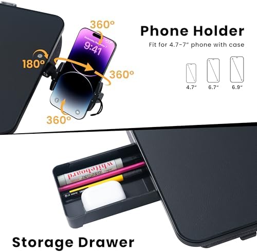 Large Adults Lap Desk for Laptop with Phone Holder & Storage Drawer - Image 5