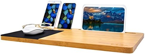 BOOKAHOLIC Lap Desk| Double-Sided Enhanced Organic Bamboo Lap Tray with Built-in Fabric Covered Mouse Pad for 11",13",15" Laptops| Computer,Tablet, Phone Stand - Image 5