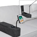 Multifunctional Sofa Armrest, Couch Armrest with Cup Holder, Removable Sofa Caddy with Storage,Equipped with LED Reading Light&Wireless Charge Stand, Black by beyondSMART