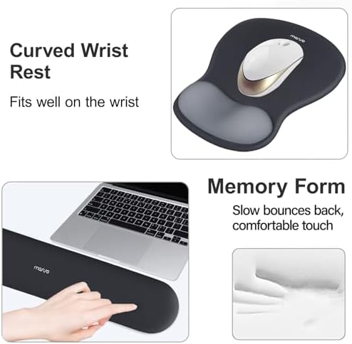 MOSISO Wrist Rest Support for Mouse Pad&Keyboard Set, Slate Gray - Image 4