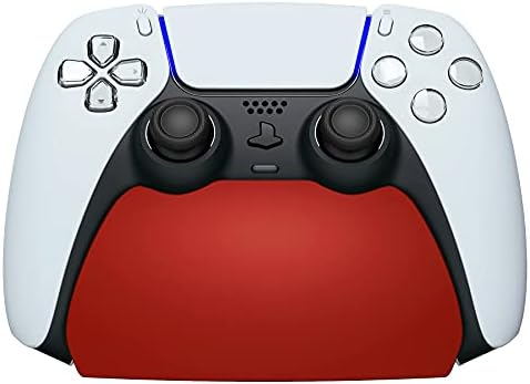 PlayVital Red Controller Display Stand for ps5, Gamepad Accessories Desk Holder for ps5 Controller with Rubber Pads by PlayVital