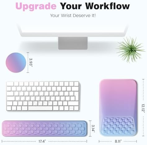 Ospelelf Keyboard Wrist Rest Pad for Computer, Ergonomic Large Mouse Pad with Wrist Support, Office Arm Rest, Purple - Image 3