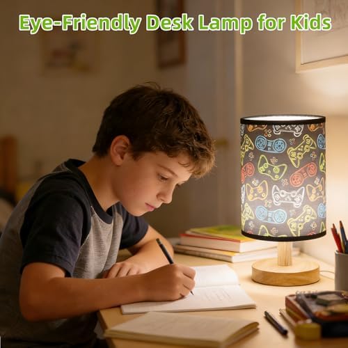 Gaming Table Lamp LED Nightstand Night Light,3 Lighting Modes Dimmable Video Game Desk Lamp,Gaming Themed Bedside Lamp for Boys Girls Teens,Gaming Room Aesthetic Decor,Birthday Gift for Gamers - Image 4